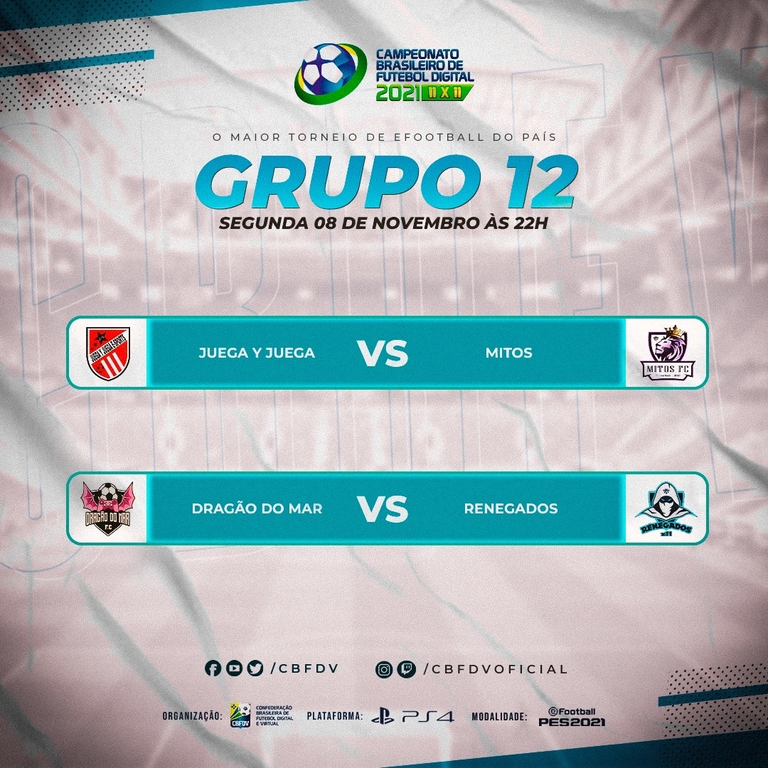 Prepara-se para assumir o controle que hoje tem a primeira rodada do #BRX11!🇧🇷 A partir das 22h00, tem rodada fixa com jogos eletrizantes. 🎮⚽️