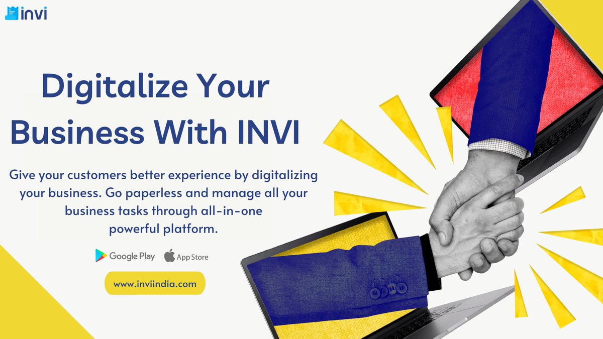 Increase operational efficiency, improve workflow, and enhance customer relationships and public perception of your company by digitalizing your business today.  Go paperless and maximize your company’s potential with INVI. 
Explore more details at inviindia.com