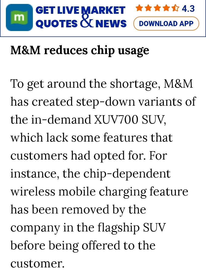 aaronteron's tweet photo. @MahindraXUV700, @anandmahindra, @MahindraRise, @Mahindra_Auto - Does this mean that the XUV 7OO we booked (AX7L Diesel AT+AWD) would not come with wireless charging? Our delivery date is 7th of December, 2021. https://t.co/O779YayvvM