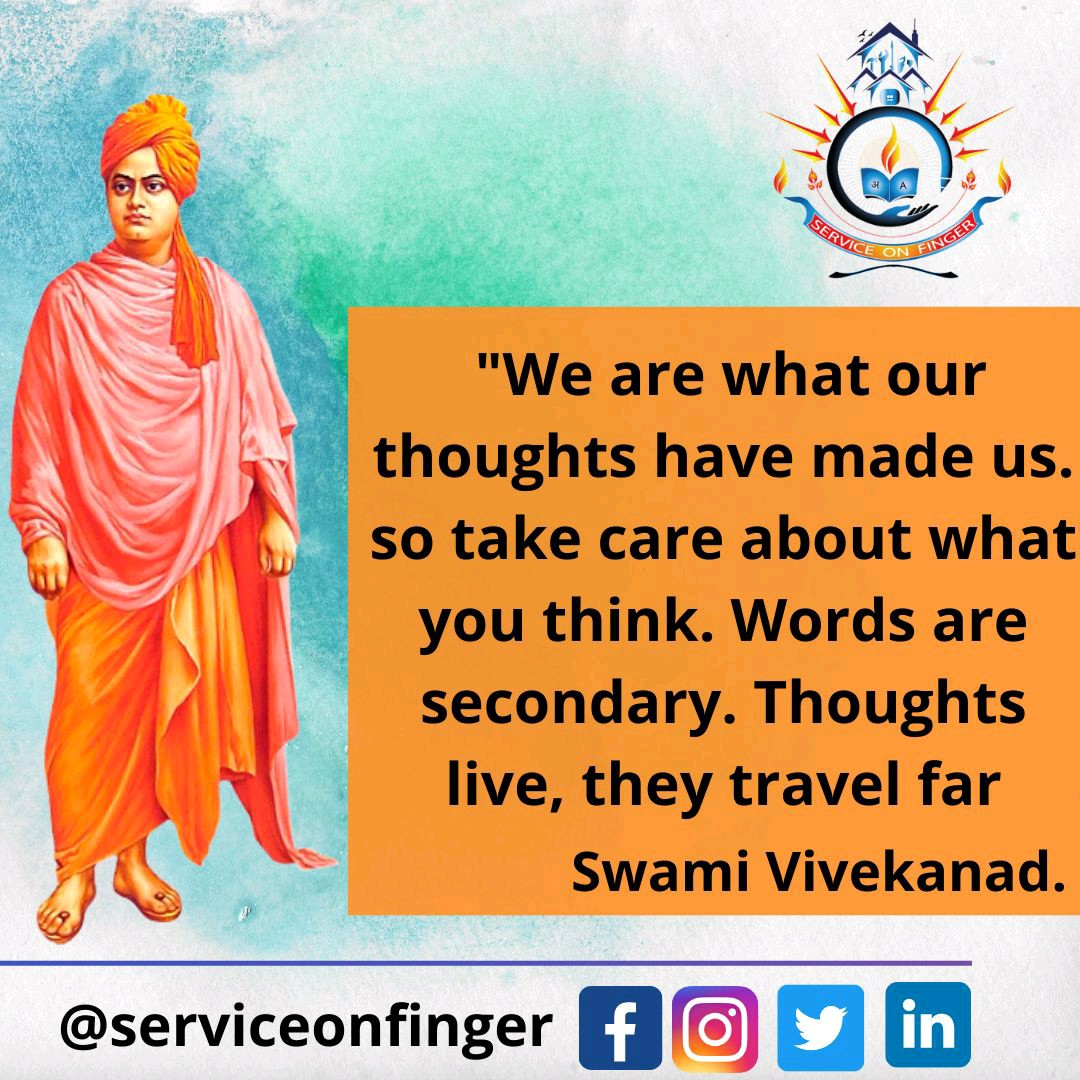 ServiceFinger's tweet photo. "We are what our thoughts have made us. so take care about what you #think. Words are secondary. Thoughts live, they #travel far."
#serviceonfinger
#ManPower
#educationconsultancy https://t.co/oXi9zxPMaY