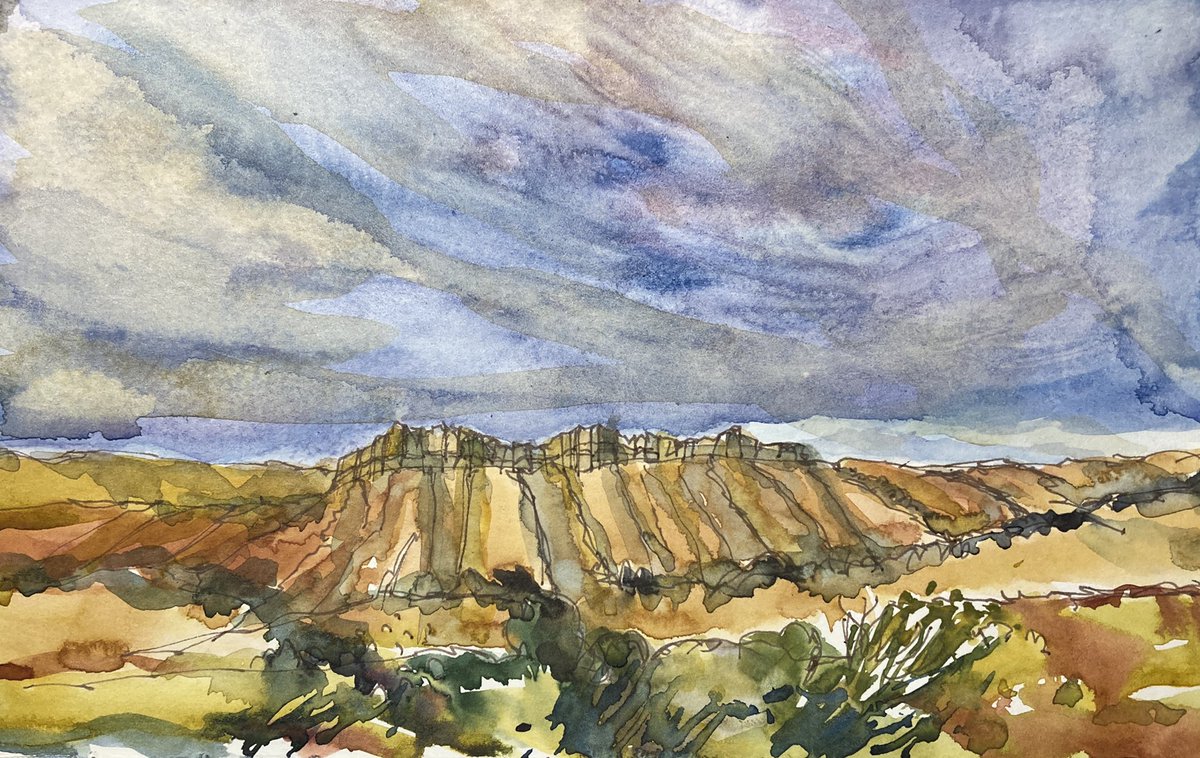 sumacm's tweet image. Sketches from last month’s trip to New Mexico and Colorado. Love those vast landscapes. #UrbanSketchers #southwest