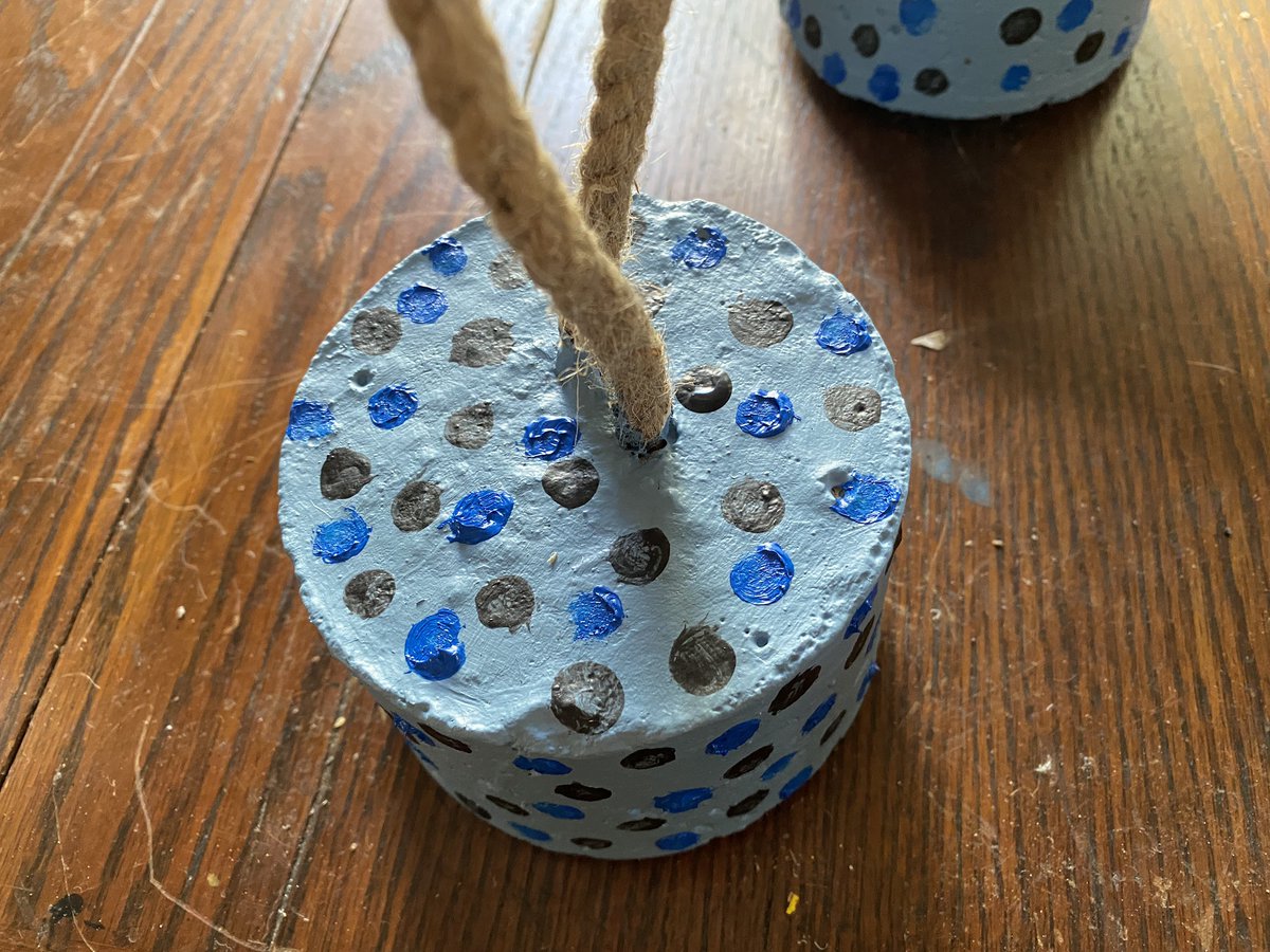 umcebodesign's tweet photo. Beautiful blue skies so we paint blue and green door stoppers and we make a chandelier. Please keep all your wine corks for me- need a lot for this chandelier 🙏 https://t.co/RFxPuLsVuW