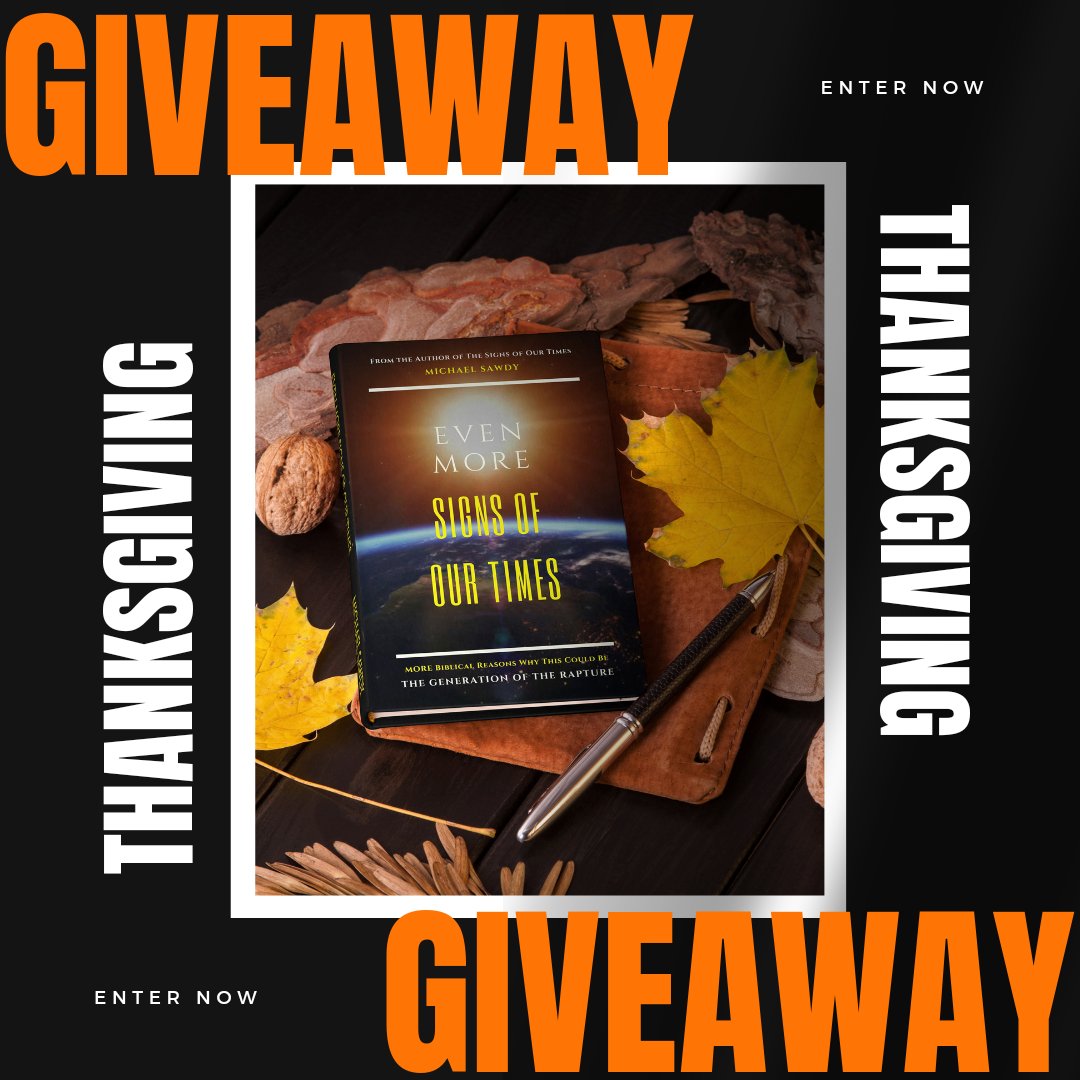 SignsOfTimes777's tweet image. 🍂 #Thanksgiving Giveaway 🍂

WIN one of three new hardcover editions of the #SignsofOurTimes series! Comment on this tweet as to why I should pick you as a winner.
(U.S. residents only)

#ChristianBooks #BibleProphecy #EndTimes #JesusIsComing #God #HolyBible #WordofGod #Giveaway