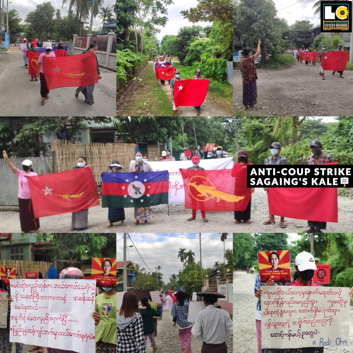 Anti-coup revolutionary strike: Sagaing's Kale as 276th day. 🪧  #Nov10Coup   #WhatsHappeningInMyanmar