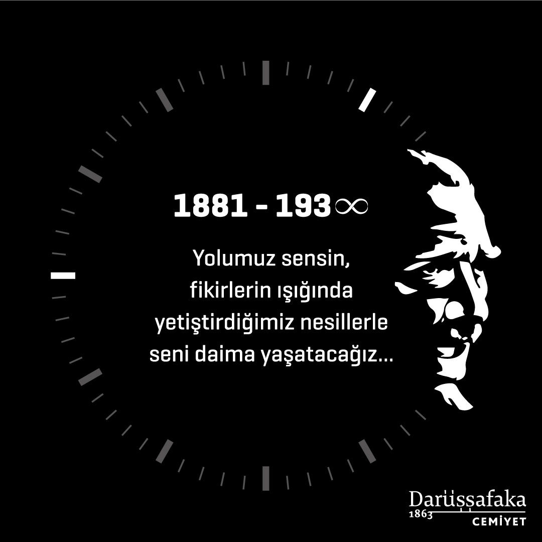Darussafaka's tweet photo. İlkelerin ışığında seni sonsuza dek yaşatacak nesiller yetiştirmekten gurur duyuyoruz.

Başöğretmenimiz, Ulu Önder Mustafa Kemal Atatürk'ü aramızdan ayrılışının 83. yılında saygı, sevgi ve minnetle anıyoruz. #10Kasım https://t.co/qHMBiI14lL