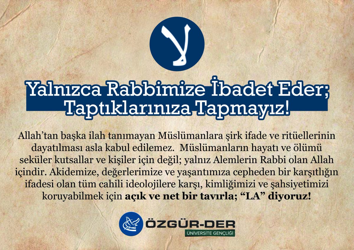 gencozgurder's tweet photo. Yalnızca Rabbimize İbadet Eder; Taptıklarınıza Tapmayız! https://t.co/U4lK0UAhe9