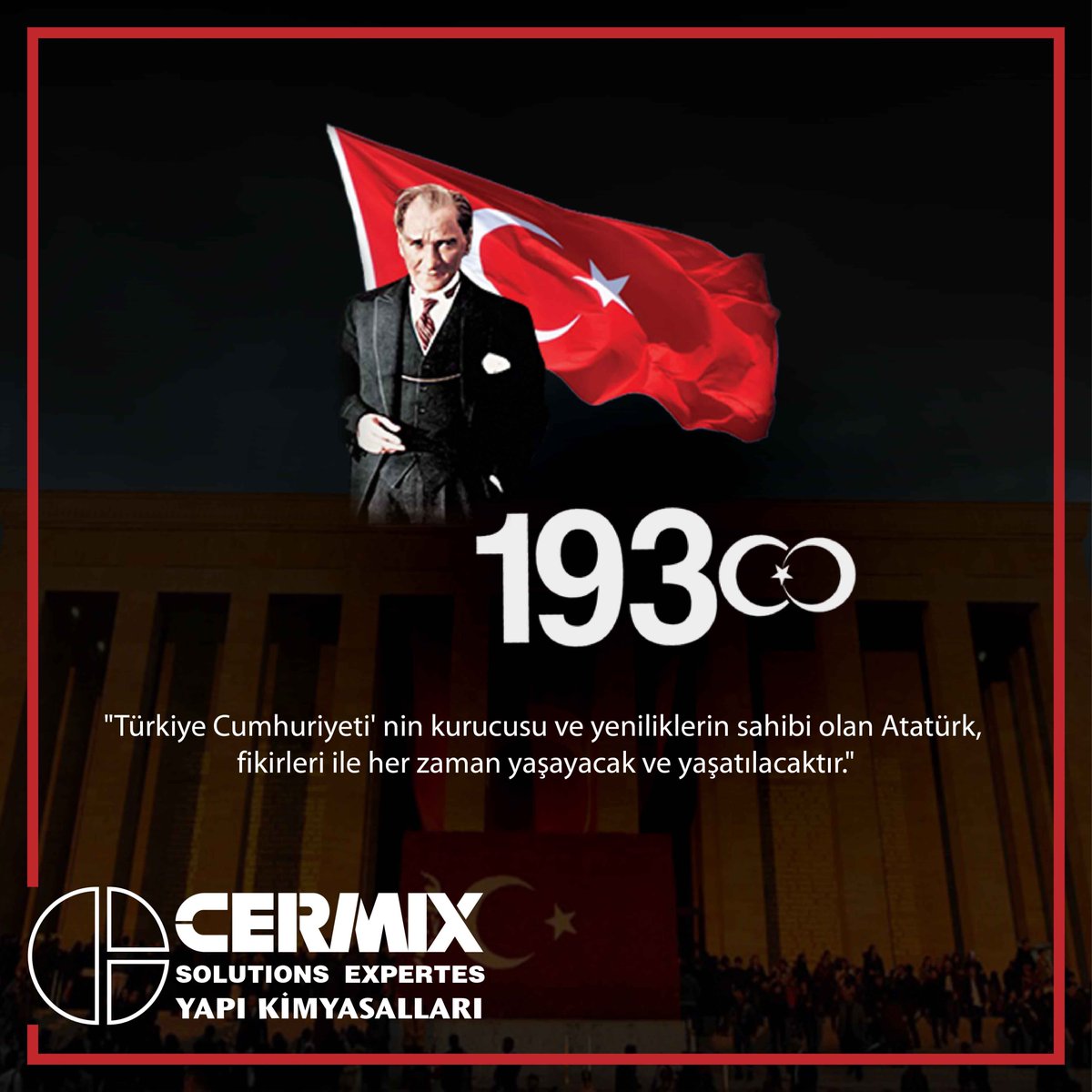 CermixTurkiye's tweet photo. İstiklal savaşımızın Başkumandanı ve Cumhuriyetimizin kurucusu, ulu önderimiz Gazi Mustafa Kemal Atatürk'ü ve istiklal mücadelemizin tüm kahramanlarını minnet, saygı ve rahmetle anıyoruz.

#10Kasım https://t.co/4gSsXHWwPE