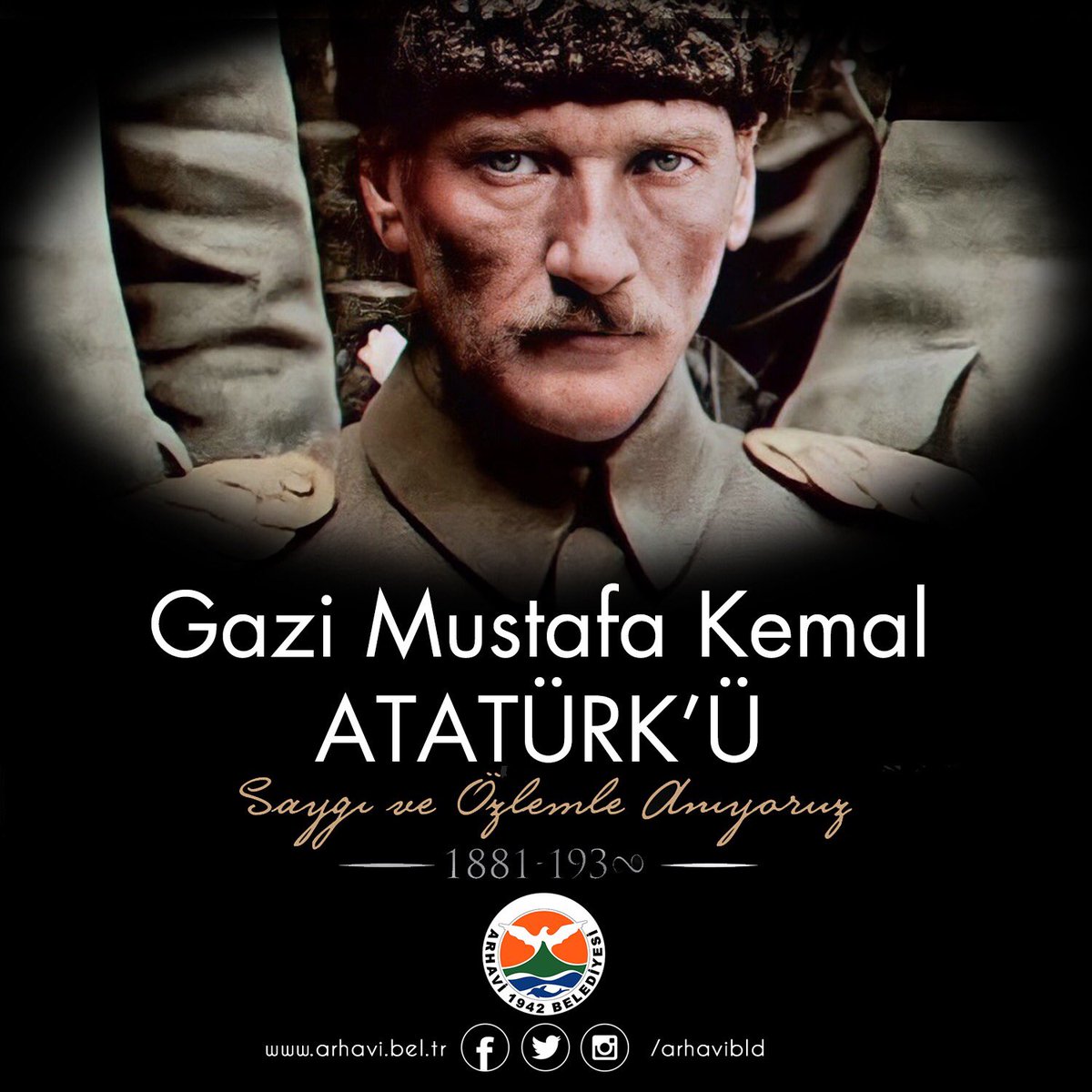 Arhavibel's tweet photo. Bir milletin kaderini değiştiren eşsiz liderimiz Ulu Önder Mustafa Kemal Atatürk'ü, vefatının 83. yıl dönümünde saygı, özlem ve minnetle anıyoruz. İlke ve inkılaplarına sonsuz bağlılıkla. https://t.co/HTgvGarGMH
