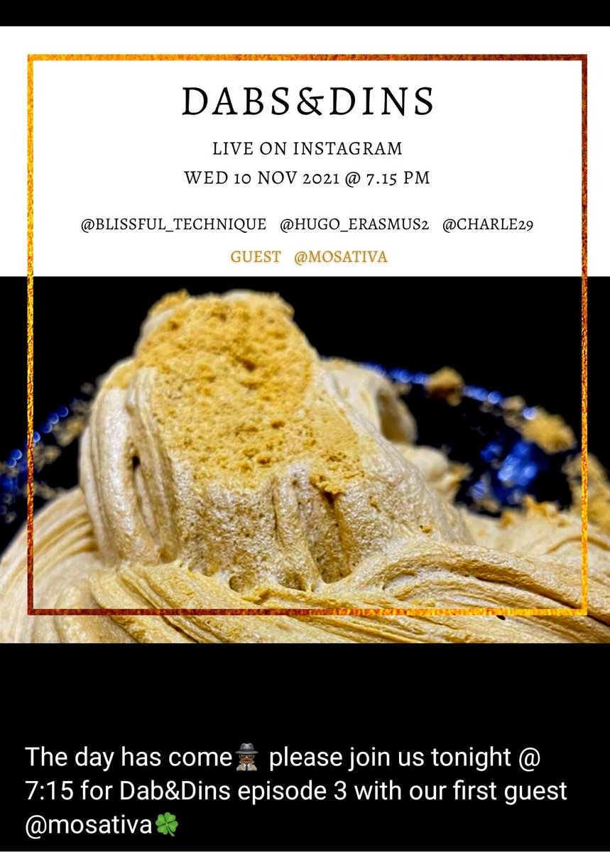 ColdAgendas's tweet photo. The day is finally here π₯π₯π₯π€π Super excited to be the first guest on Dabs & Dins πππ
#SmokeWithMo https://t.co/hm3vNnS7c1