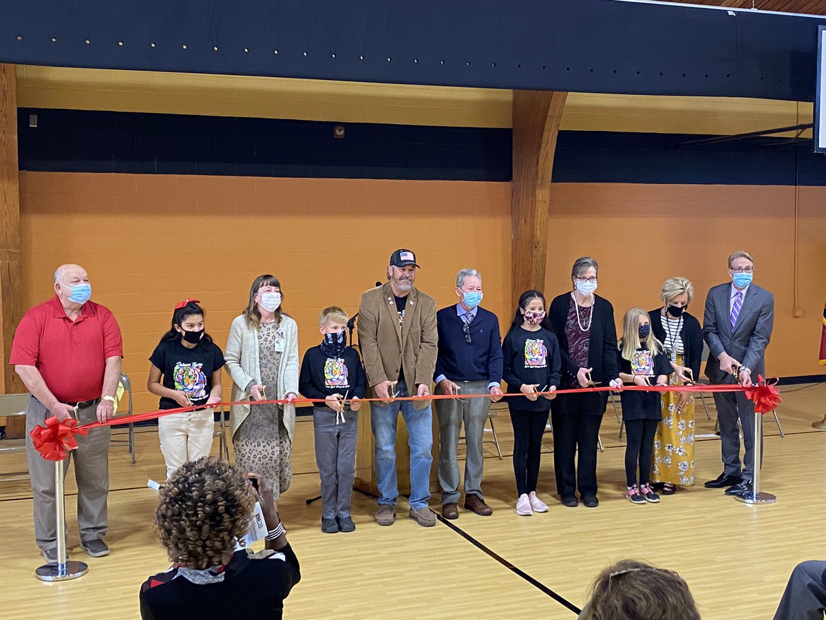 FreebirdsShire's tweet photo. What a morning @DobsonTigers celebrating their ribbon cutting ceremony with @templetonsharia and her amazing staff and students! The #DistrictVisitsVoices Team was extremely honored to share in this historical community moment @SurryCoSchools. Once a TIGER, always a TIGER! https://t.co/qdqitYTVZI