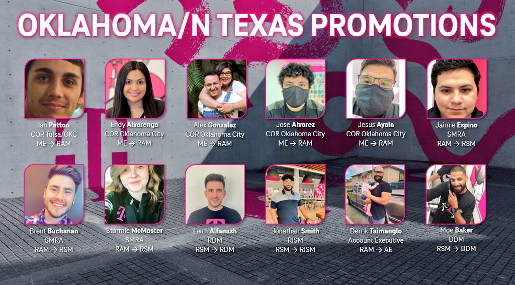 brittheidler's tweet image. *UPDATED* WOW!! Check out all these October promotions in OKNTX! Love seeing the career path come to life! From cross channel to cross brand, developing our people is at the heart of everything we do! ❤💪 #OKNTXALLIN #Top100inAction #tmobilecareers  @cjgreentx @TracyNolan_