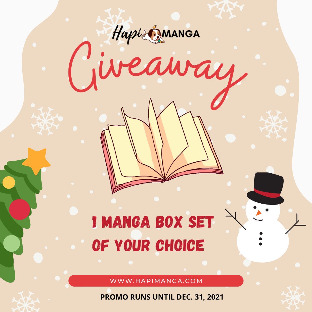 HapiManga's tweet photo. 🎁 'Tis the season to be giving!

Hapi Manga's Senpai will be giving away
✨1 MANGA BOX SET OF YOUR CHOICE to 1 LUCKY WINNER ✨

How to join? Follow the mechanics below.
Fill up this form afterwards: https://t.co/DbNr3uL5y8

#HapimangaBoxsetGA https://t.co/p42IZoVjSz