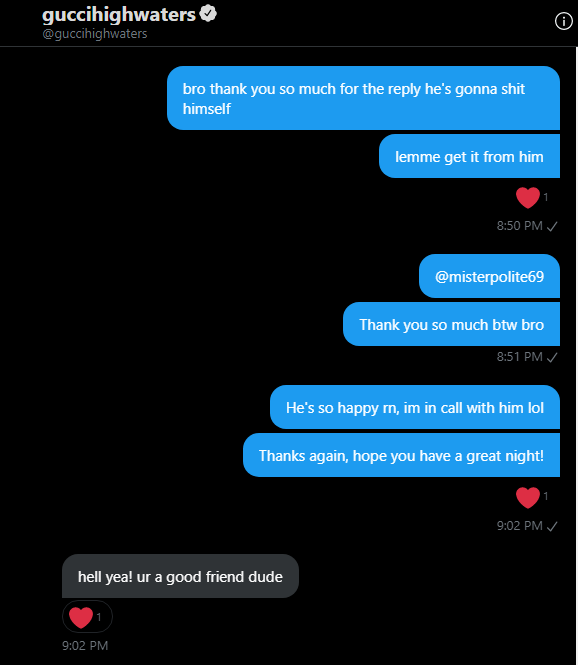 iLLFaithMusic's tweet photo. How's my day going? Well, @guccihighwaters said I'm a good friend, so I'd say pretty darn good. https://t.co/M5hrftZu1m