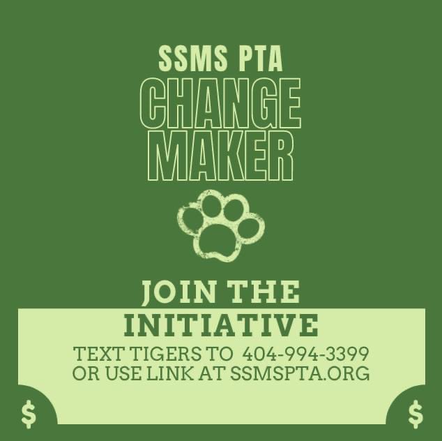 SSMSPTA's tweet image. SSMS PTA is so excited to kick off the Changemaker Initiative! It’s simple: sign up a credit or debit card, shop anywhere, &amp;amp; your change will automatically be donated to our school. Text "TIGERS" to 404-994-3399 to learn more or click this LINK:app.hellodonor.com/schools/sycamo…