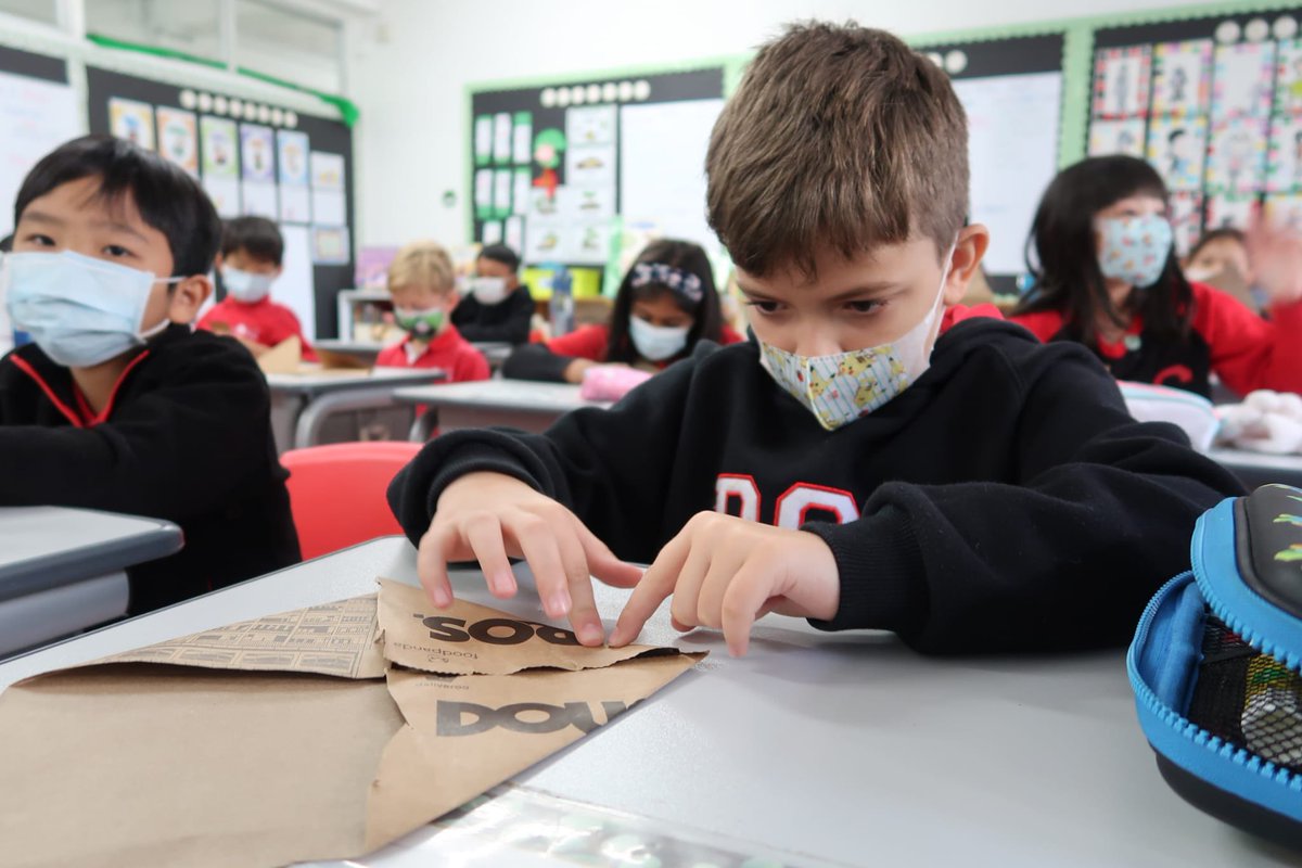dsc_hk's tweet photo. #ECOxDSC - Our Grade 3 students are recycling old paper bags and turning them into envelopes! Some of them also decorated it with a bit of personal design! 
#ECOxDSC #CallToEarth #sustainability https://t.co/mATQIlUj39