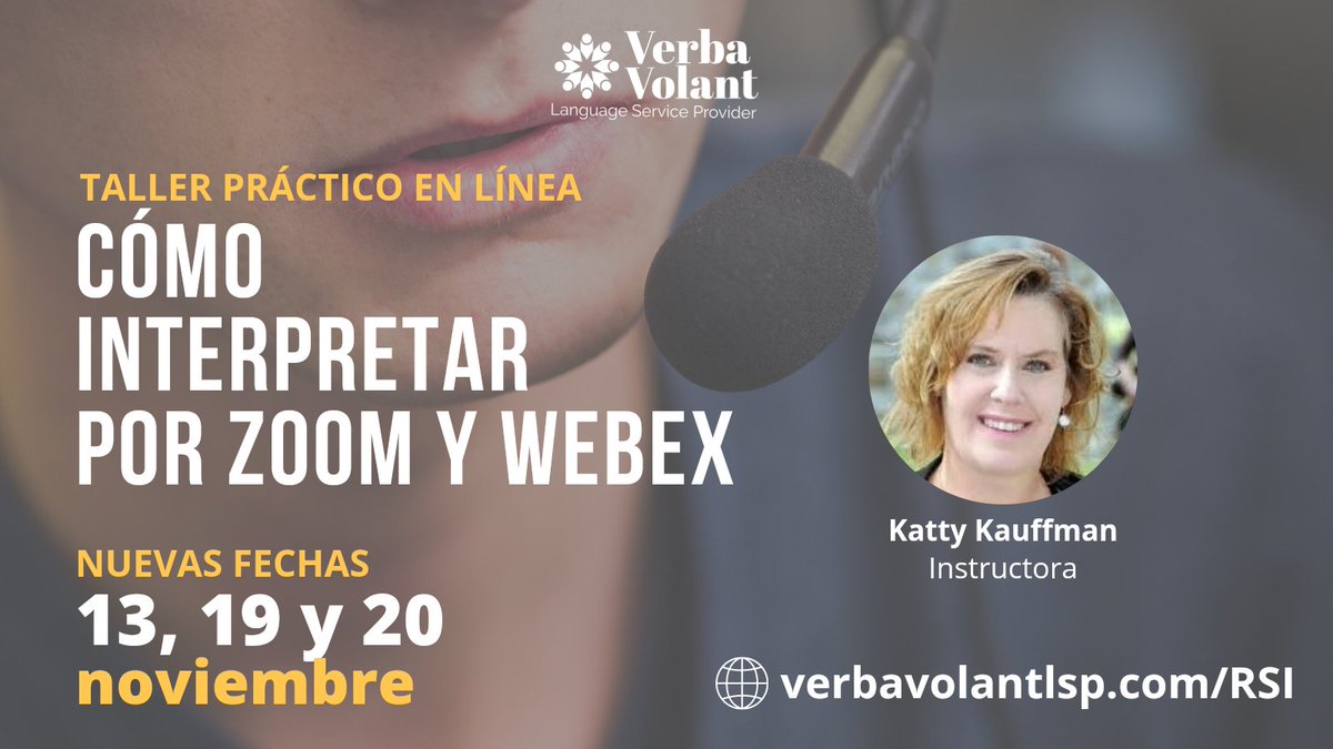 El día 13 de noviembre nuestra expositora, Katty Kauffman, nos explicará todo lo que necesitamos saber sobre ambas plataformas y las tecnologías de apoyo. Luego el día 19 tendremos oportunidad de practicar en #ZOOM y el día 20, en #WebEx. #RSI
Registro acá
verbavolantlsp.com/rsi/