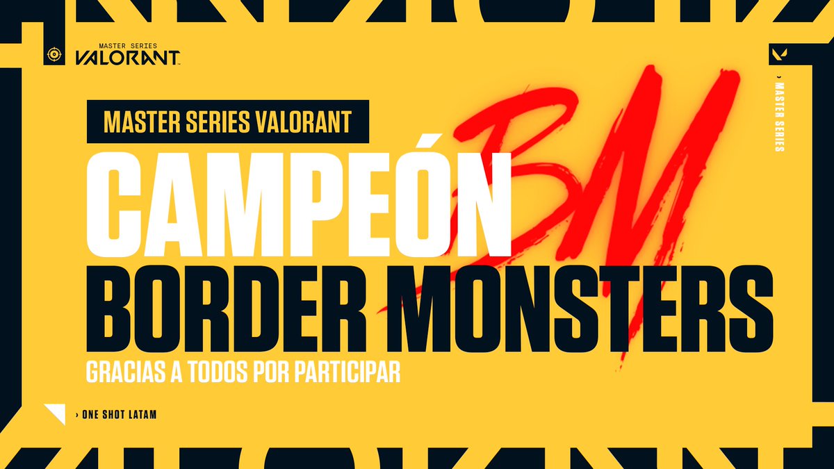 🏆¡Tenemos el gran ganador de la #MasterSeries de #VALORANT! 🏆
Felicidades a <a href="/BorderMonsters/">BORDER MONSTERS 😈</a> por ganar ese 2-0 🎉🥳