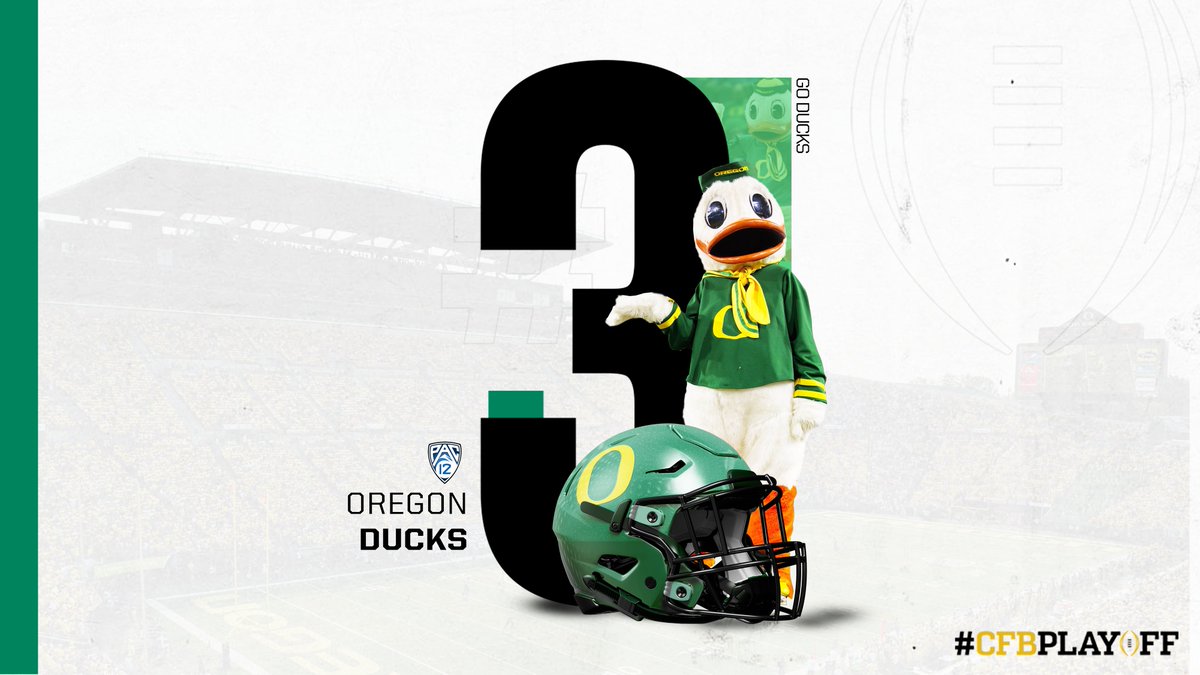 CFBPlayoff's tweet photo. November 9️⃣ #CFBPlayoff Selection Committee Rankings 🏈🏆

3️⃣. Oregon // @oregonfootball // #GoDucks https://t.co/eflUpzEpQB
