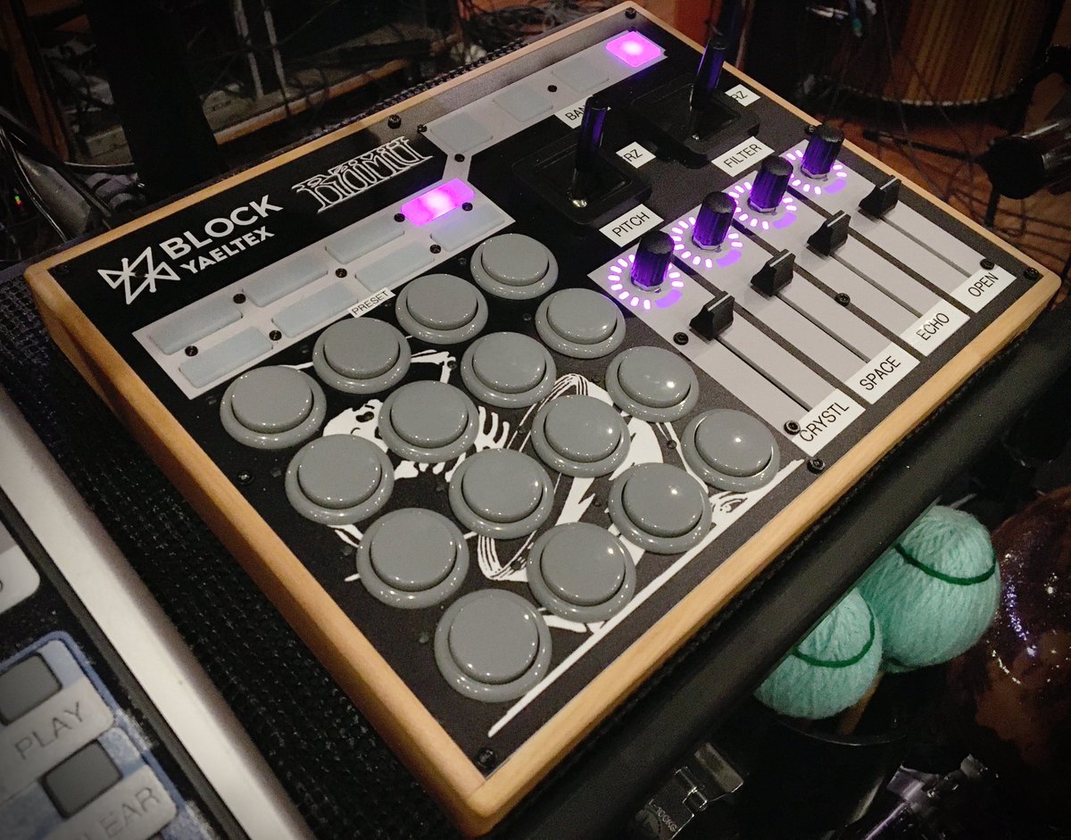 This is a custom controller creation for Mickey Hart's tour rig called THE BLOCK. I designed it using <a href="/yaeltex/">Yaeltex</a> 's "Factory" platform which lets you spin up your own designs in-browser. Rock solid, highly programmable, &amp; beautifully finished. Check them out factory.yaeltex.com