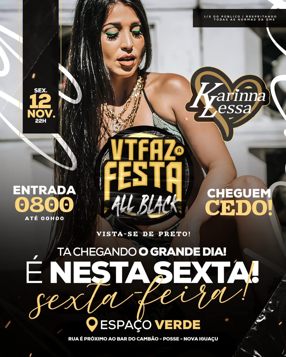 Jamily3017's tweet photo. SEXTA TEM FESTÃO!!!🥳🖤
#ALLBLACK
#VTFAZAFESTA https://t.co/TzUMsyJl9h