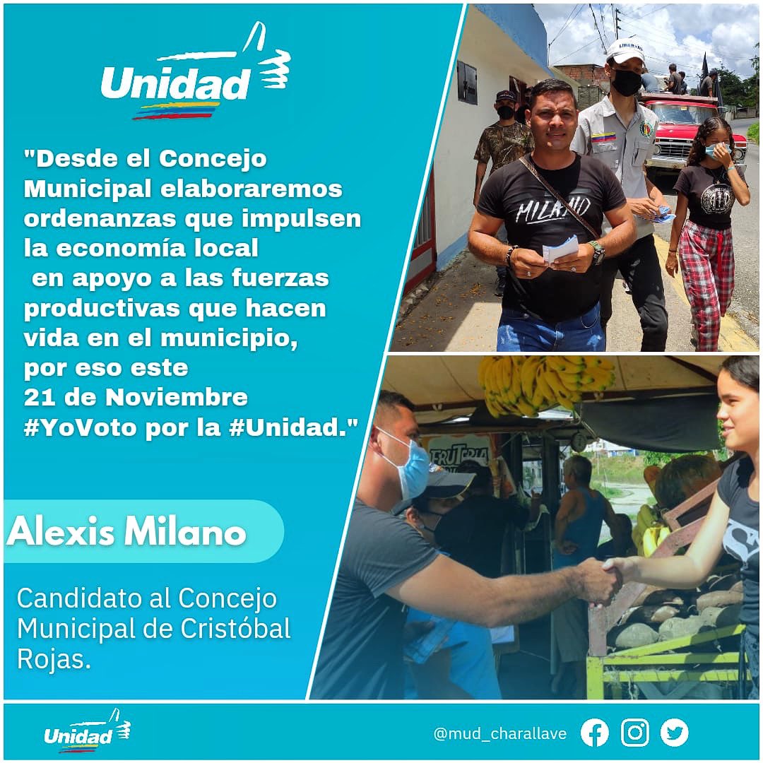 mudcharallave1's tweet photo. Porque creemos en los nuevos liderazgos de base; jóvenes que creen y apuestan a una mejor Venezuela;
Jóvenes como tú que tienen sueños y aspiraciones;
Alexis Milano te invita a participar este #21nov a Votar por la tarjeta de la #Unidad, Charallave es Unidad. #MirandaMereceMas https://t.co/EMSq3s8MpW