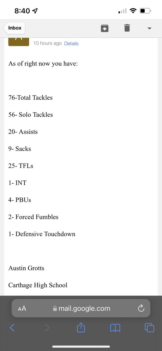My season stats after 10 games