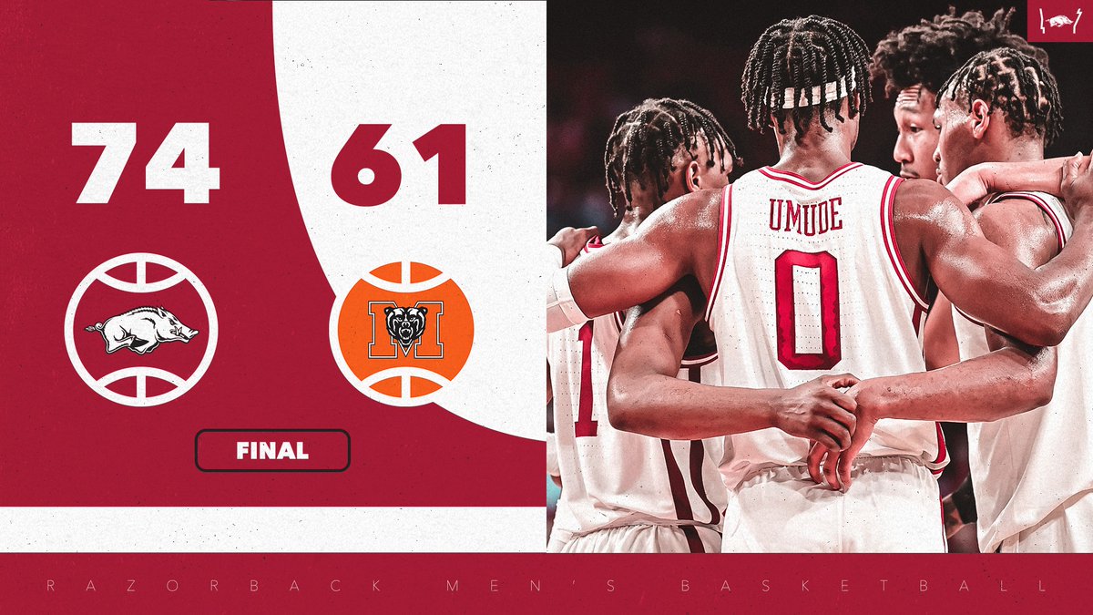 RazorbackMBB's tweet photo. Hogs are 1-0 https://t.co/HW9Nk4Fi8N