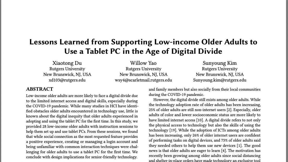 Excited to present our late-breaking works at #MobileHCI2021 conference last month! 

If you are interested in #Sustainability #FoodSystems or the #DigitalDivide among older adults, please check them out! 
doi.org/10.1145/344752…
doi.org/10.1145/344752…