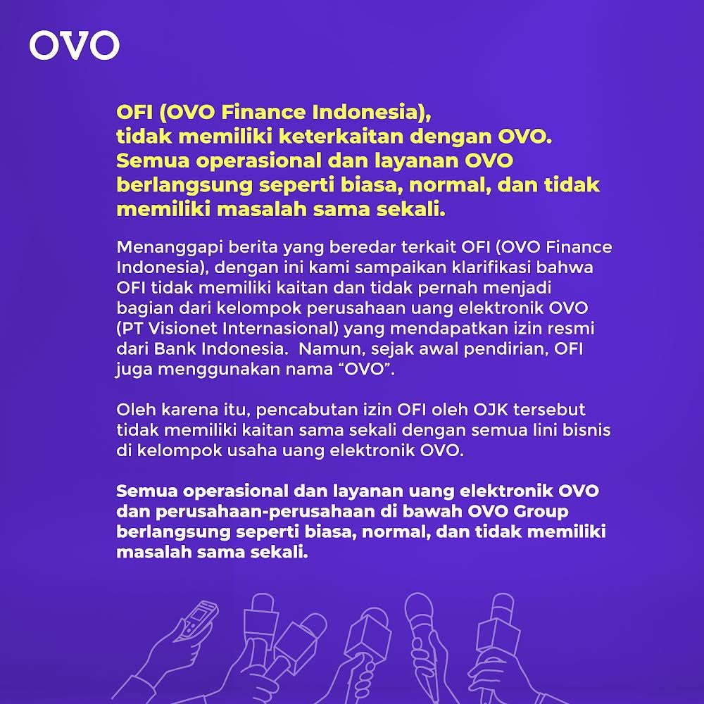 txtfrombrand's tweet photo. Klarifikasi dari OVO https://t.co/QPwedYTjip