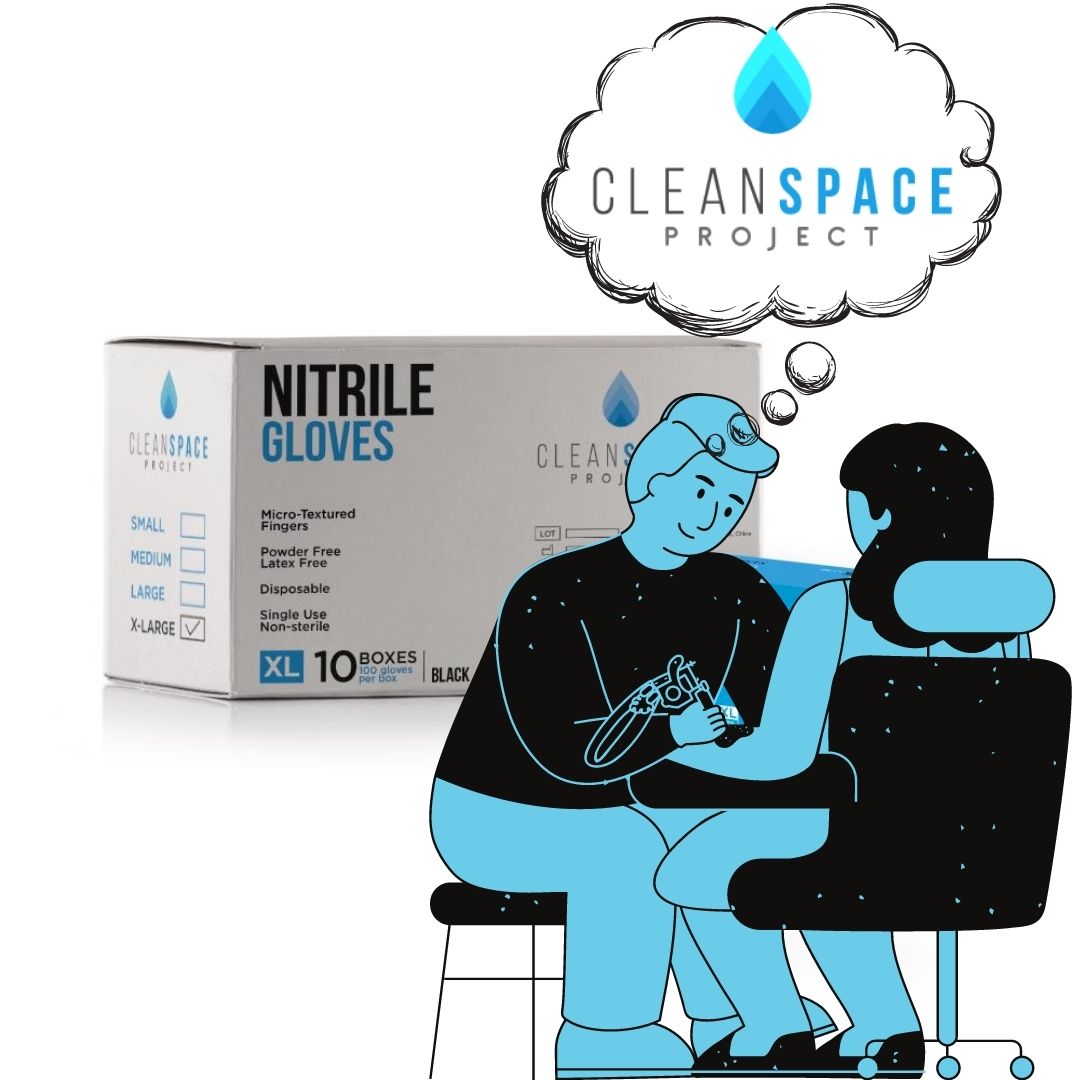 CleanSpaceProj's tweet image. Problem finding the perfect gloves for all your tattoo needs? Try our EXTRA STRONG, latex-free Nitrile gloves! ASTM 6978 tested and textured for enhanced grip, proven strong.

AVAILABLE NOW ON AMAZON! amazon.com/dp/B09HN7LF73

#cleanspaceproject #cleanspace