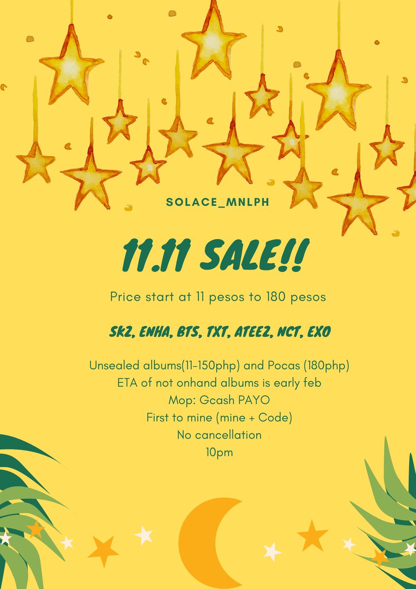 Solace_mnlPH's tweet photo. 11.11 SALE!!
We will private this account 9pm and will start 10pm
Mine basis
Payo (Dop nov 12, 9:00am)
For more info check the photo below!
#SolaceSale https://t.co/DuSzT3ra9D