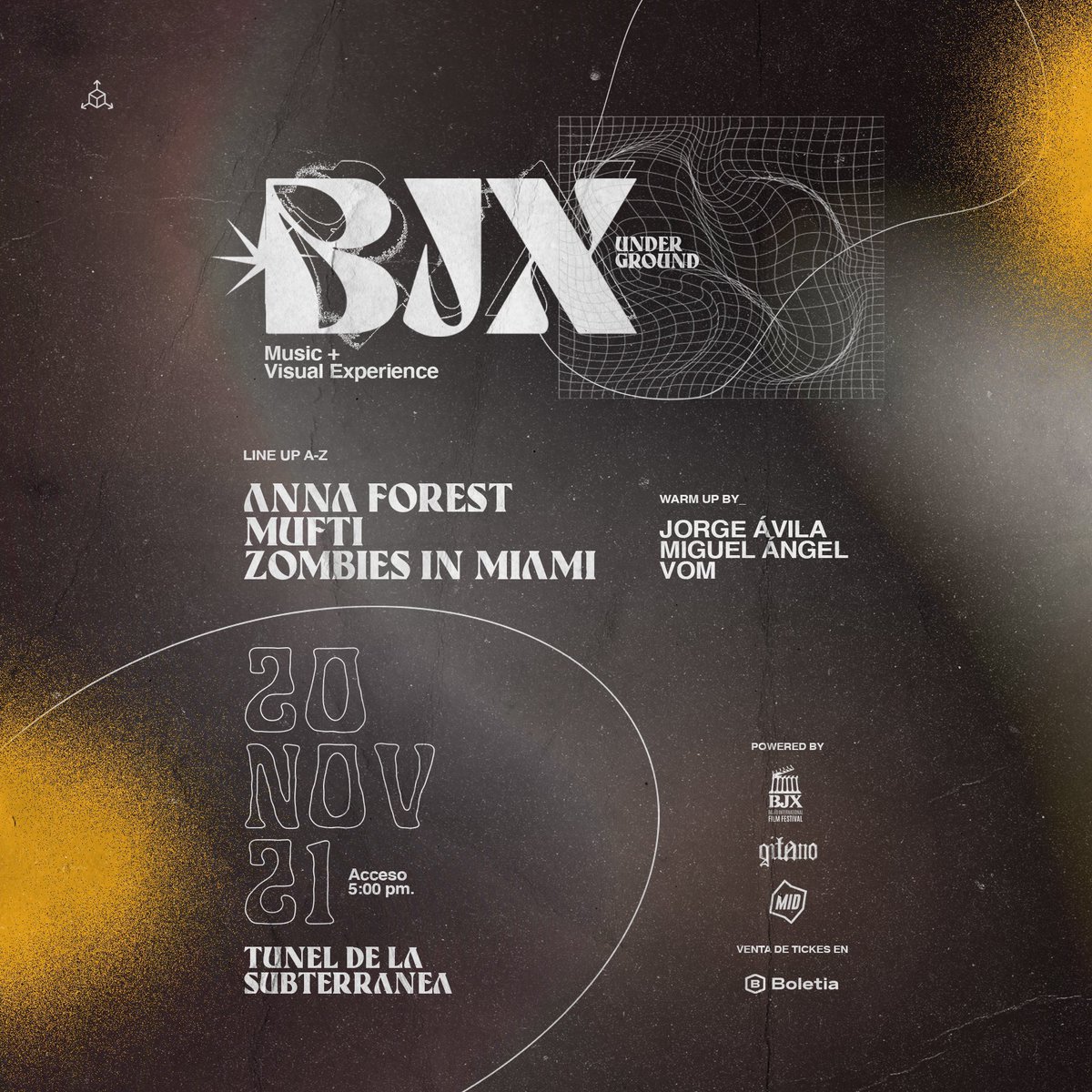 Si nunca has vivido la experiencia de ravear dentro de un túnel en Guanajuato, esta es tu oportunidad.

Boletos ya a la venta: bjxunderground.boletia.com