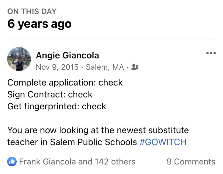 AGiancola7's tweet image. This is a fun memory. Started coaching in 2014. Subbing in 2015. Then five years later (2020), I was hired full time at SHS. There truly isn’t anywhere else I’d rather be! #GOWITCH
