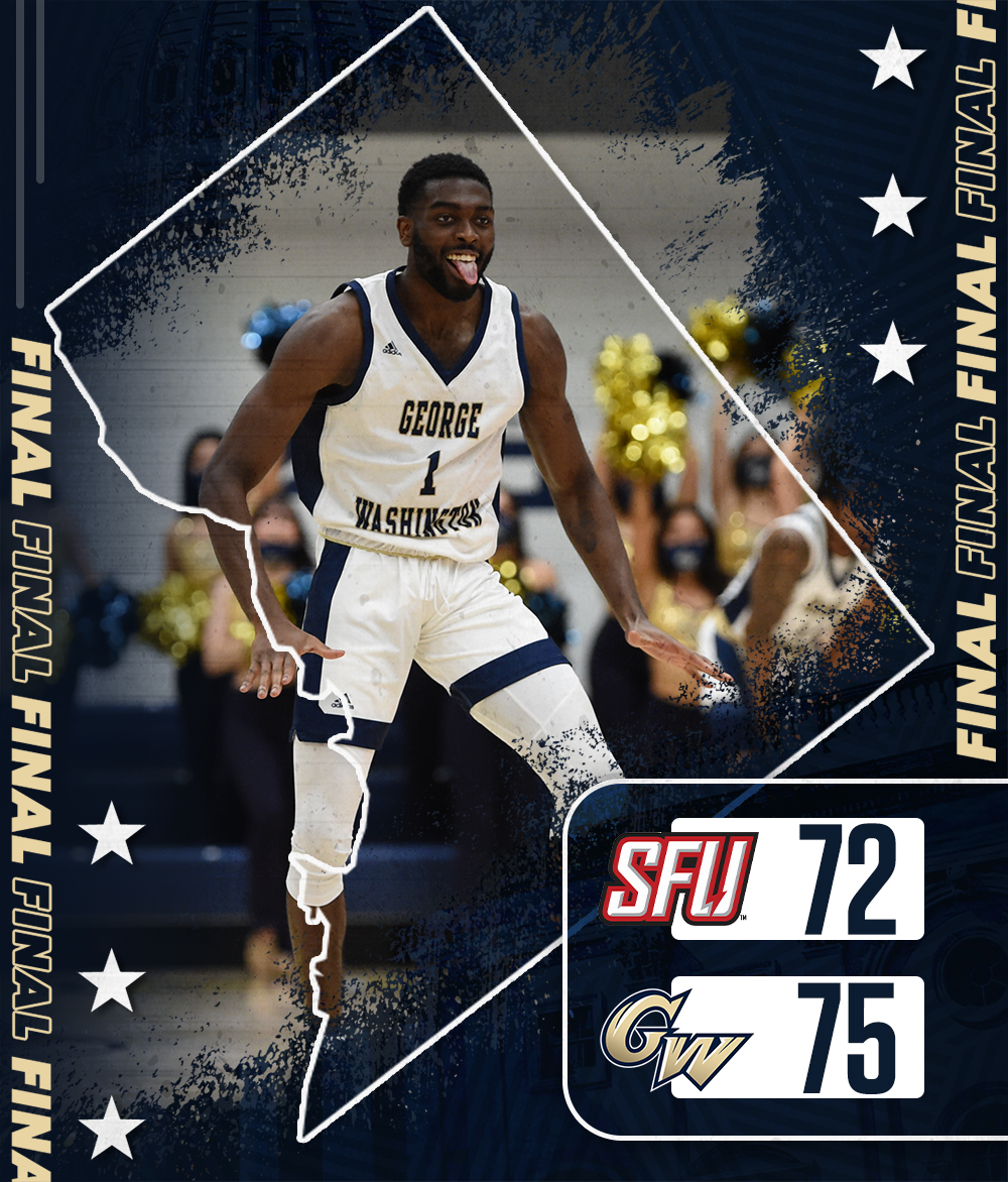 FINAL | GW WINS! <a href="/rickylindojr/">Ricky</a> with the block, the stop and the free throws to finish off the W. #RaiseHigh