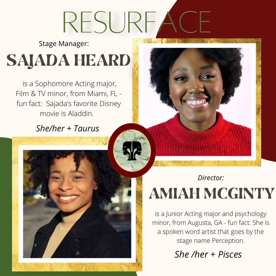 HowardPlayersHU's tweet photo. NOW INTRODUCING: SAJADA AND AMIAH!!! 📸
One of our 8x10 plays, RESURFACE, is proud to announce their stage manager and director...SAJADA HEARD and @amiahmcginty !!!
.
.
Keep following to see more about the Howard Players 4th Annual 8X10 Play Festival! https://t.co/Np13zt8kGp