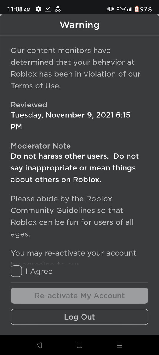 Hannsy10's tweet photo. Damn Roblox....
I was just defending my self from that toxic Stan
#Roblox
#RobloxDev 
#RobloxStatus https://t.co/rdZ0imMwDP