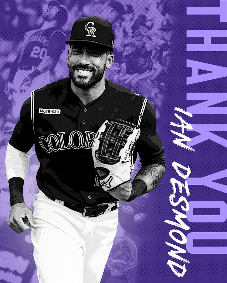Rockies's tweet photo. Over the past 5 seasons, Ian always represented what it means to be a Rockie. His heart &amp; dedication to the game of baseball and the community was unmatched. 

Thank you for everything, Desi 💜 https://t.co/usAu3eEBSQ