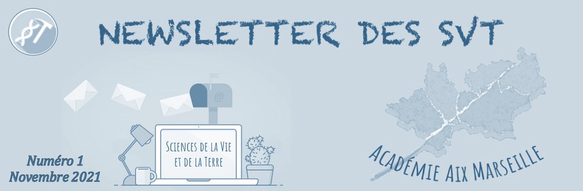 SabineTicaud's tweet photo. 📬La première Newsletter des SVT de l'académie d'Aix-Marseille est en ligne :
- 📷photo mystère 🤔
- 📗livre du mois
- 👁news dont une ressource pour "En finir avec la fiche d'activité"
- 🖋article du mois sur l'année de la biologie.
▶️https://t.co/Z37ixkc0Bf https://t.co/faRwrn0bXS