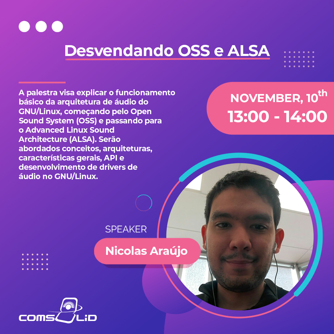 Lembrando que só serão contemplados com prêmios e certificados aqueles que estiverem inscritos nas palestras que irão assistir... Então corre pra garantir sua vaga!

⬇️ Link para inscrição:
comsolid.4.events/#/inscricao/co…

⬇️ Link para transmissão:
youtu.be/zSuytXtS3Sk