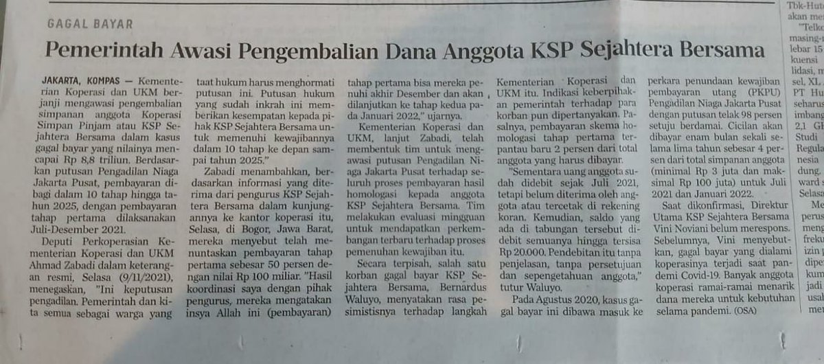 Ada apa dgn KEMENKOP ?? Banyak Koperasi yg bermasalah..