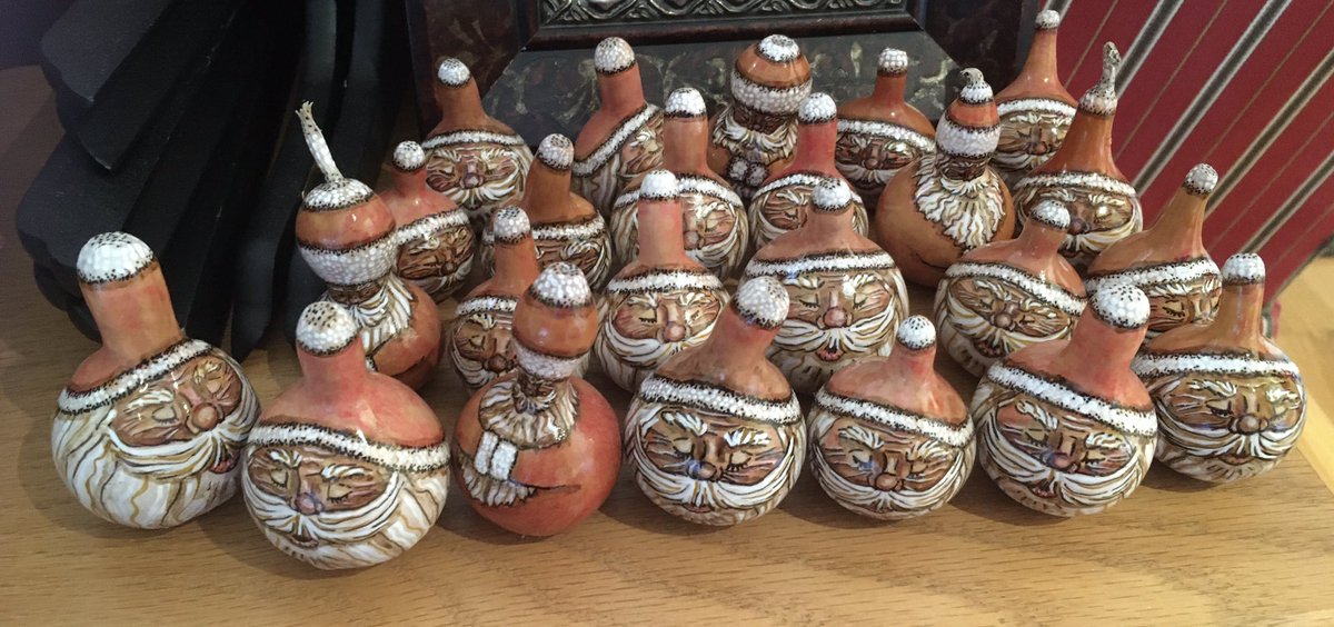 March of the Minis! Mini-Santa Gourds, that is.