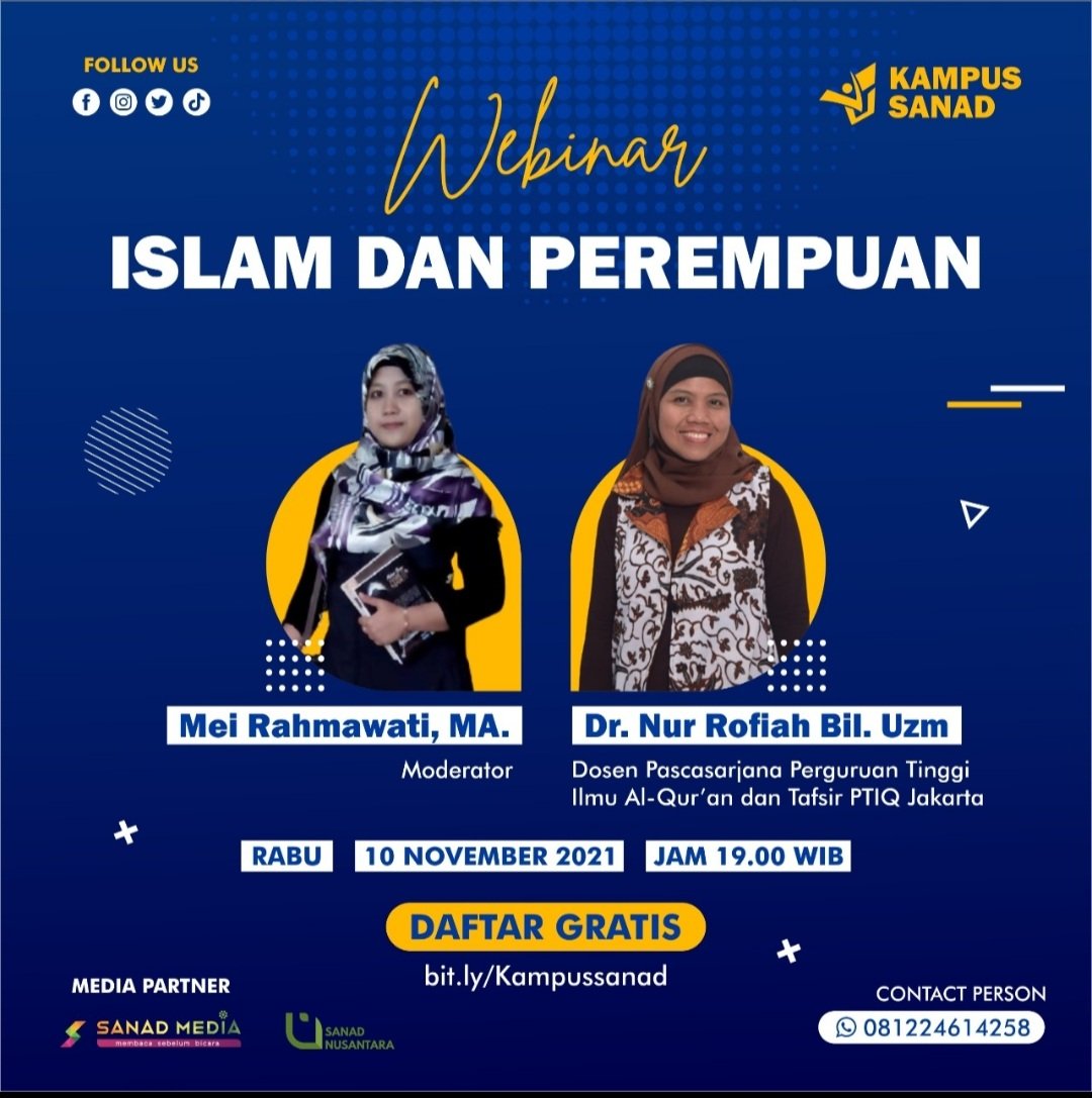Rabu, 10 November 2021, jam 19.00 WIB. Monggo juga merapat bersama <a href="/kampus_sanad/">kampus_sanad</a>