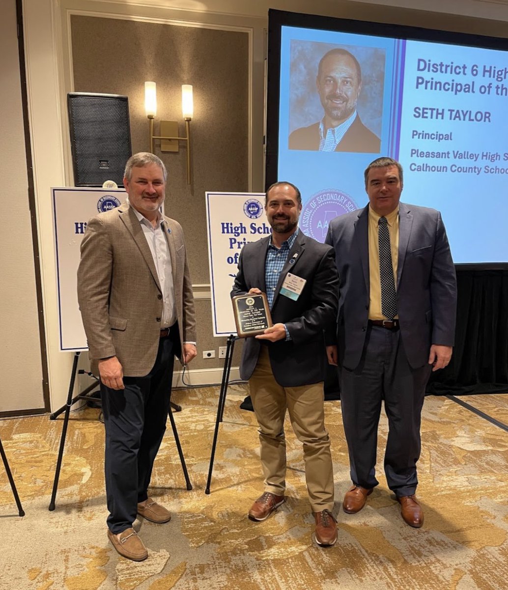 AASSP District Six Principal of the Year - Seth Taylor of <a href="/PVHSRaiders/">Pleasant Valley High</a> <a href="/ccboe_news/">Calhoun County Schools</a>. Congratulations!
