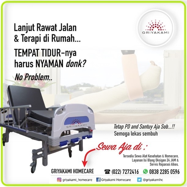 griyakamihc's tweet photo. Jika Perlu Sewa Ranjang Pasien &amp; Alat kesehatan Homecare berkualitas hubungi Griyakami Telp: (022) 7272416 WA: 083822850596 

#novemberrain #sewaalatkesehatan #infobdg #sewaalkes #isiulangoksigen24jam #alatmedis #homecare #alkes #reparasialkes https://t.co/sNo7B8MbnL