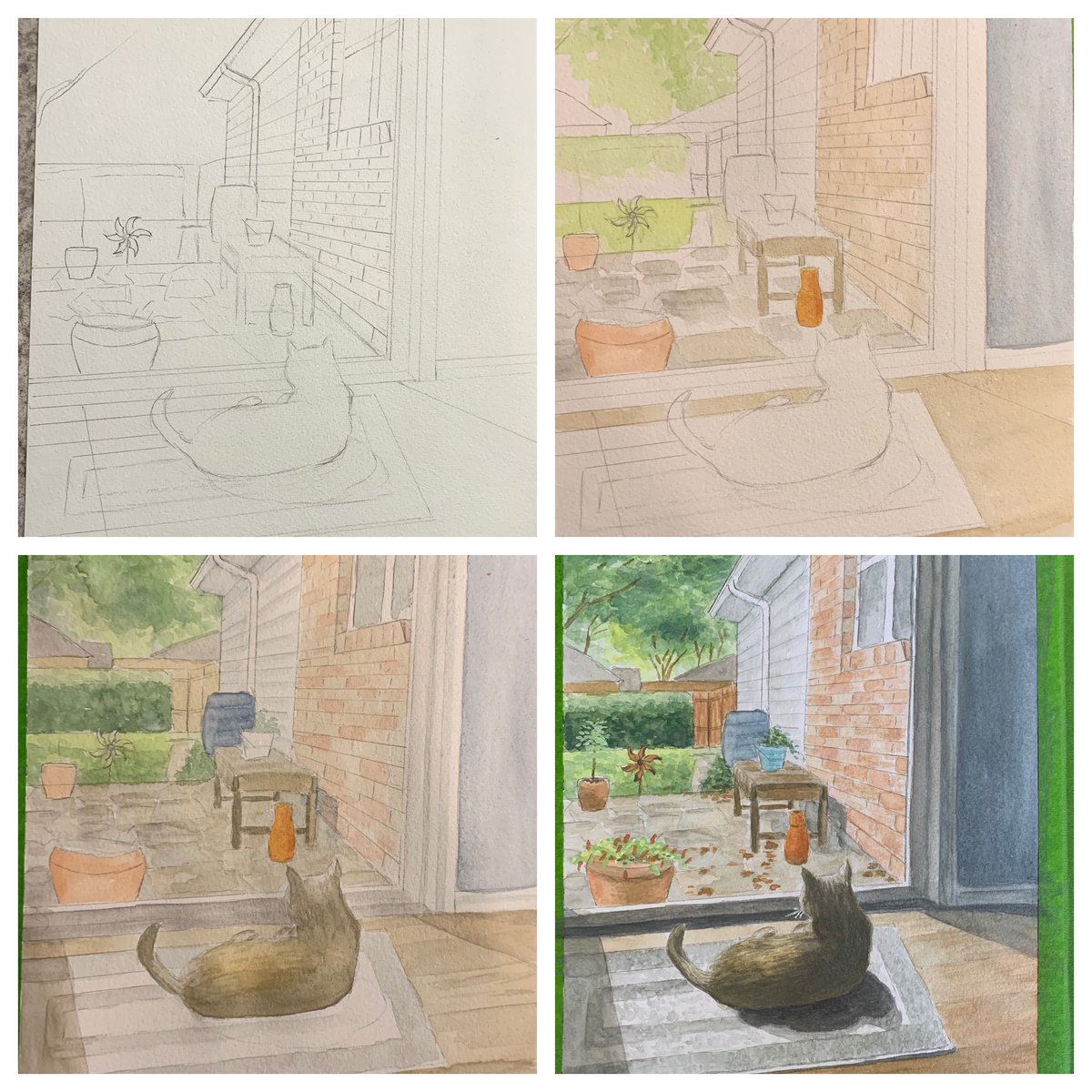 Behind the scenes. Here is the process for creating this painting.  When going through cancer treatments, I’ve learned the art of focusing on activities that bring joy.  #livingwithlungcancer #lcsm <a href="/lcfamerica/">Lung Cancer Foundation of America</a>