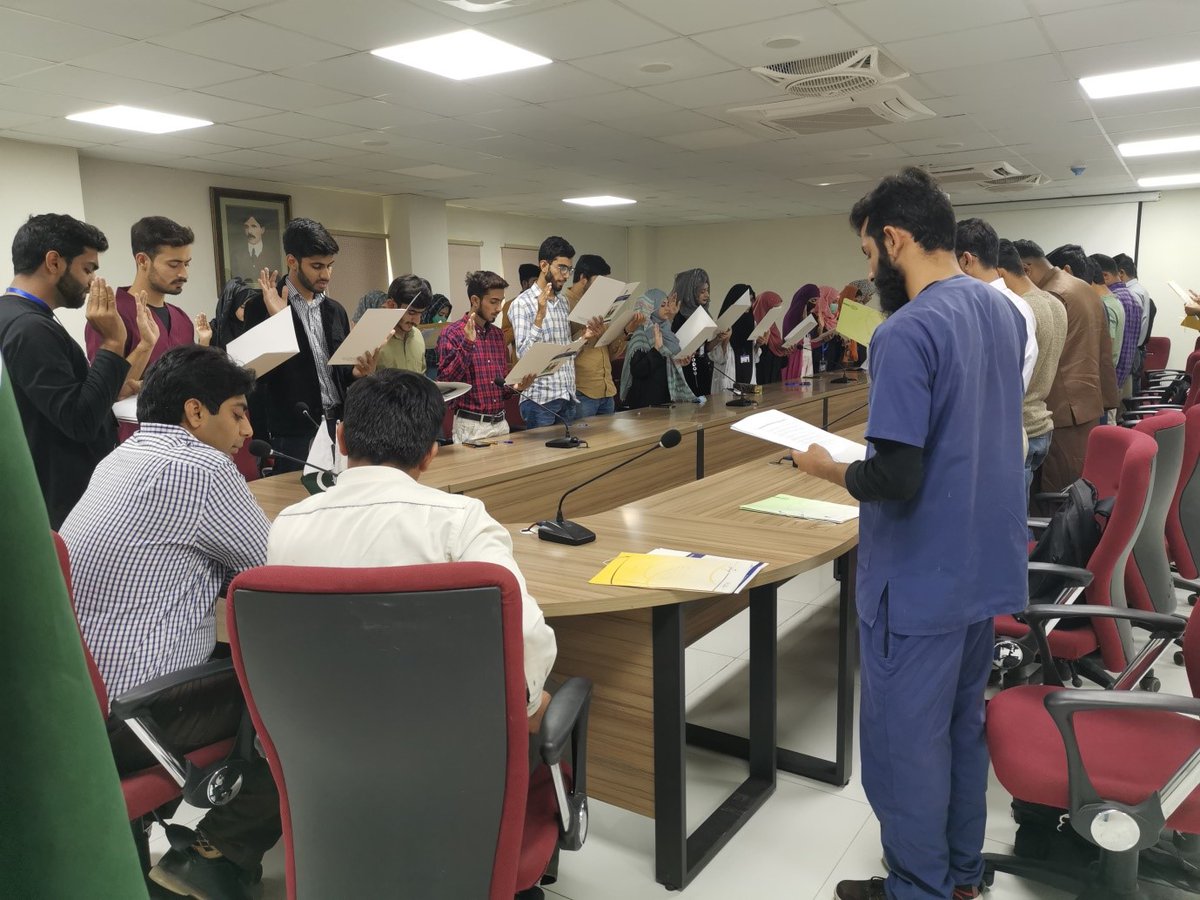 UVAS_Official's tweet photo. Oath Taking Ceremony of Student society "Humanity Still Exists" UVAS, Ravi Campus, under senior tutor office https://t.co/ouCEtgZ7JQ