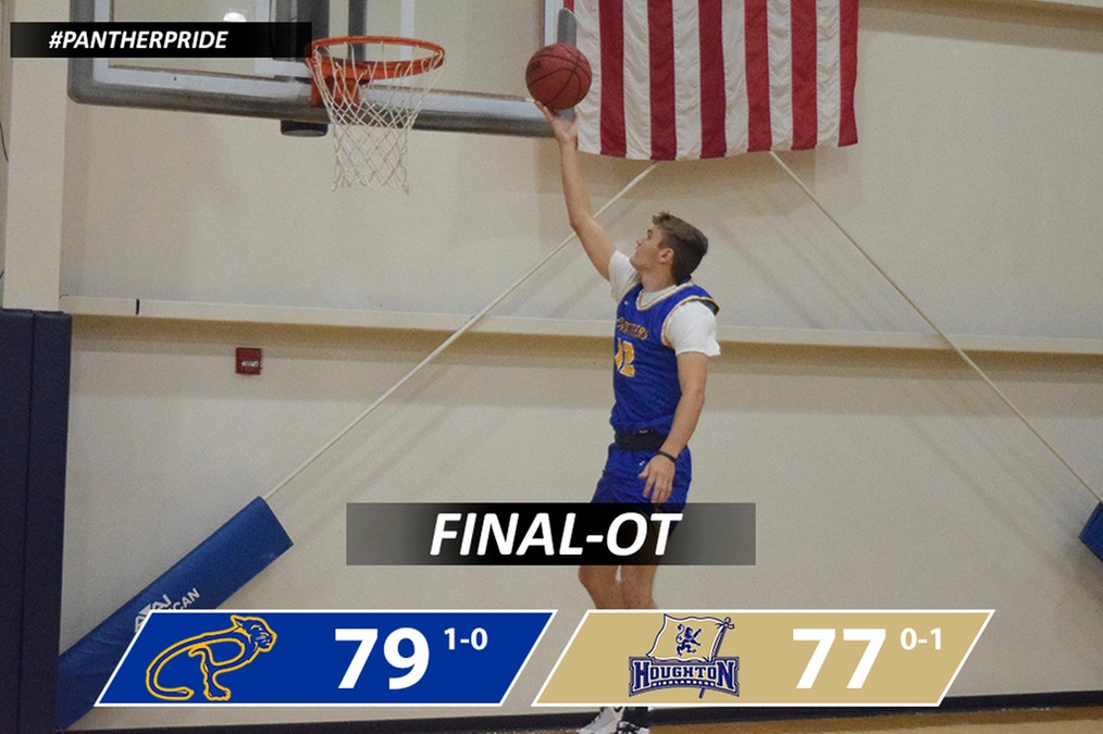 <a href="/UPB_MBB/">UPB Men's Basketball</a> wins OT thriller at Houghton. Nathan Schneider hit the game-winner with under 2 seconds to go. He led the way with 25 and 14 for the Panthers. @BucketFamZay had 17 for while adding 7 boards, 5 steals and 4 assists. Greg Archie scored 13 in the win
buff.ly/3F0LBf0