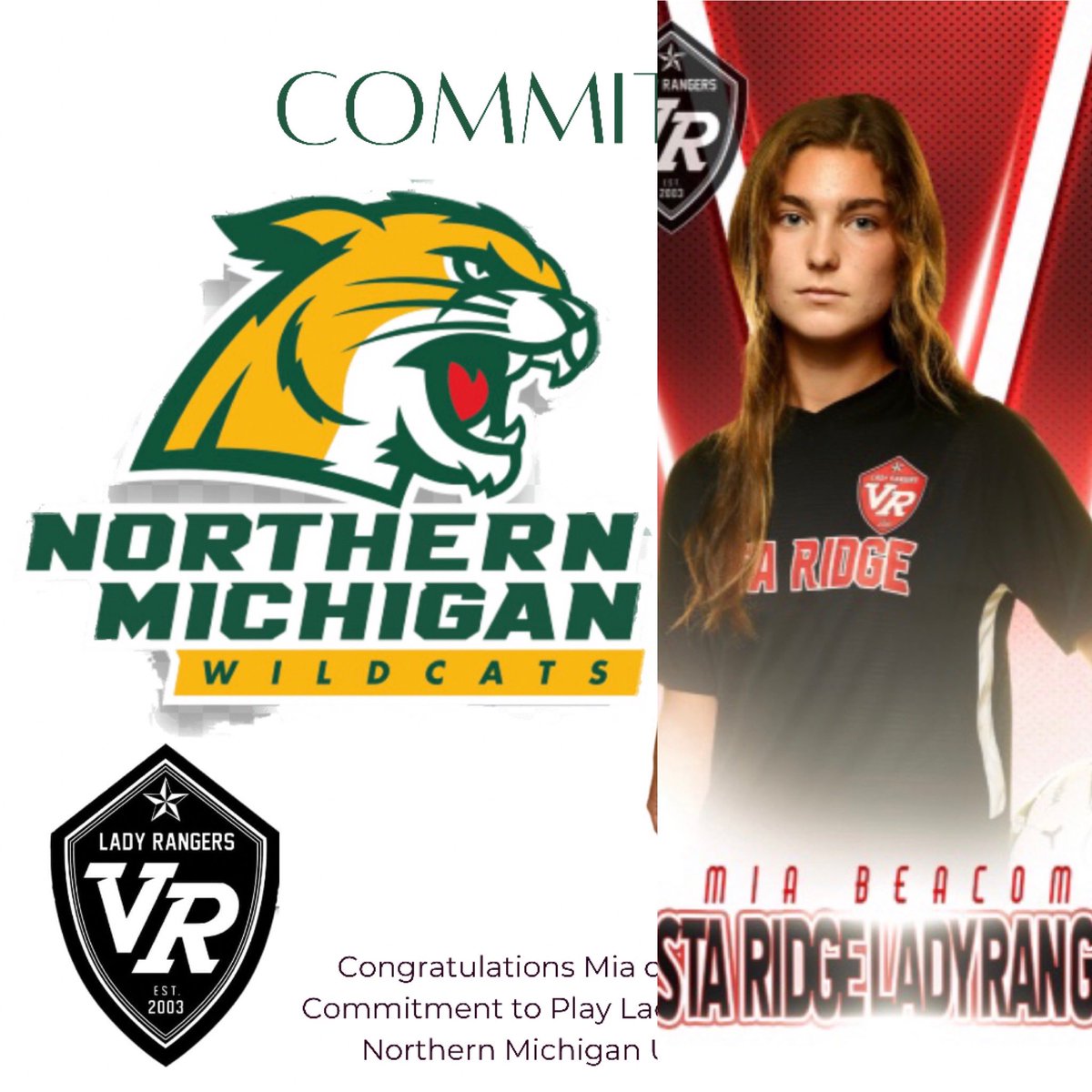 We want to invite all of Ranger Nation out to Vista Ridge at 8am Wednesday to celebrate Mia Beacom as she signs her NLI. Super proud of this amazing Lady Ranger. #VRTWD