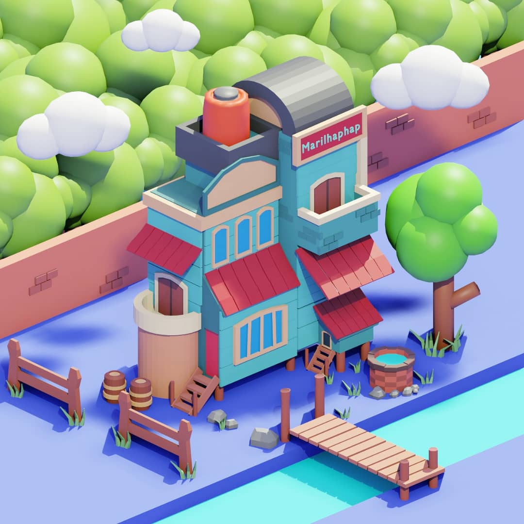 M4121L's tweet photo. Stylized House - 
Blender 2.9
#illustration #3dart #artistontwittter #Blender3D #lowpoly #stylizedhouse https://t.co/2aSG979jEB