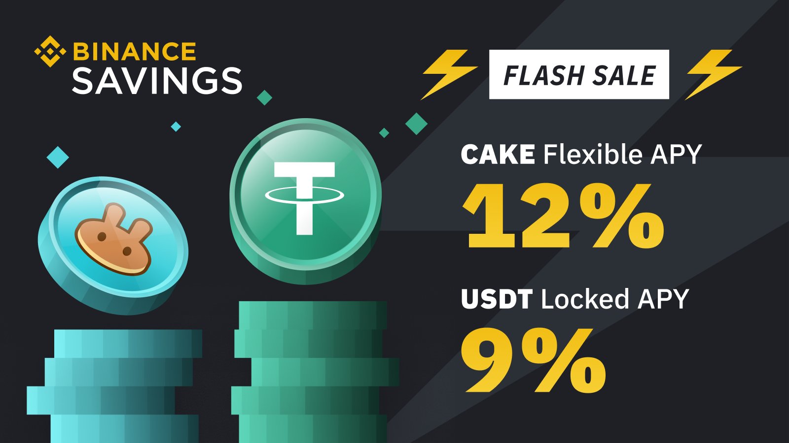 Binance on Twitter "Earn Up to 12 APY on CAKE PancakeSwap and USDT